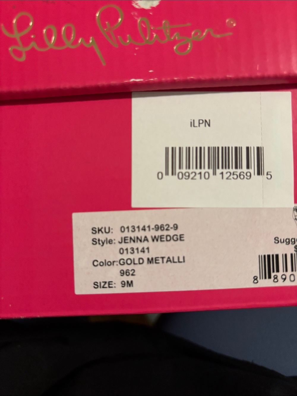 Lilly Pulitzer Jenna Wedge Gold Metallic Size 9 NEW